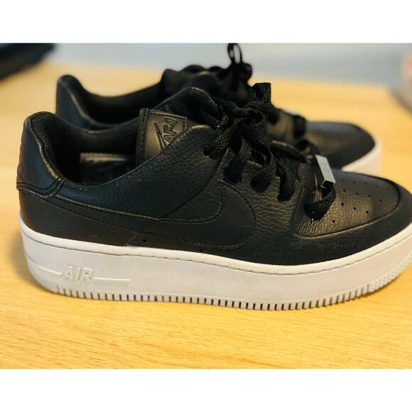 Nike Air Force 1 Sage Low Black Women’s 9 | Platform AF1 Sneakers EUC Streetwear - Picture 5 of 11
